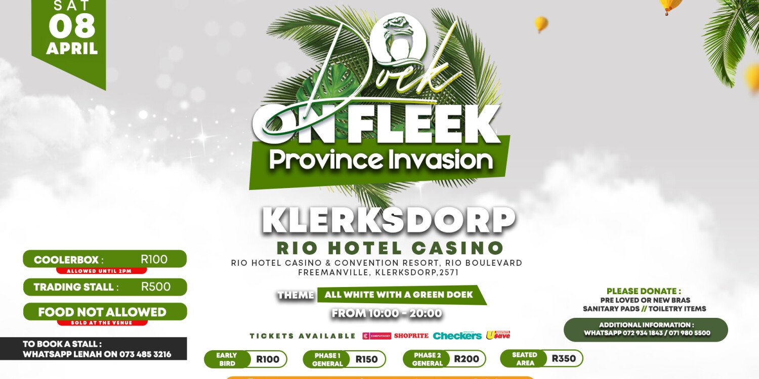 Doek On Fleek All White + Green Doek - Klerksdorp 