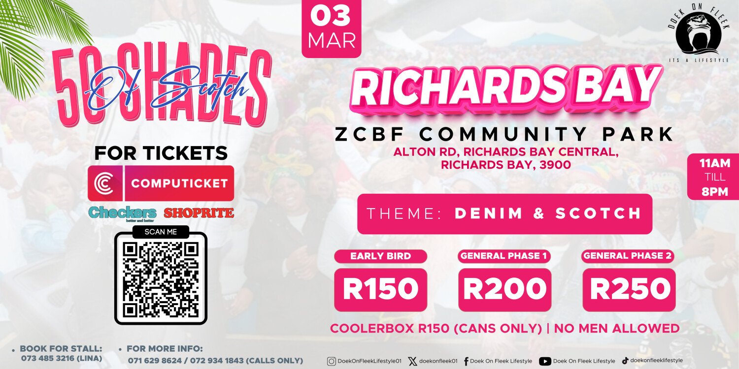 Doek On Fleek 50 Shades of Scotch Richards Bay