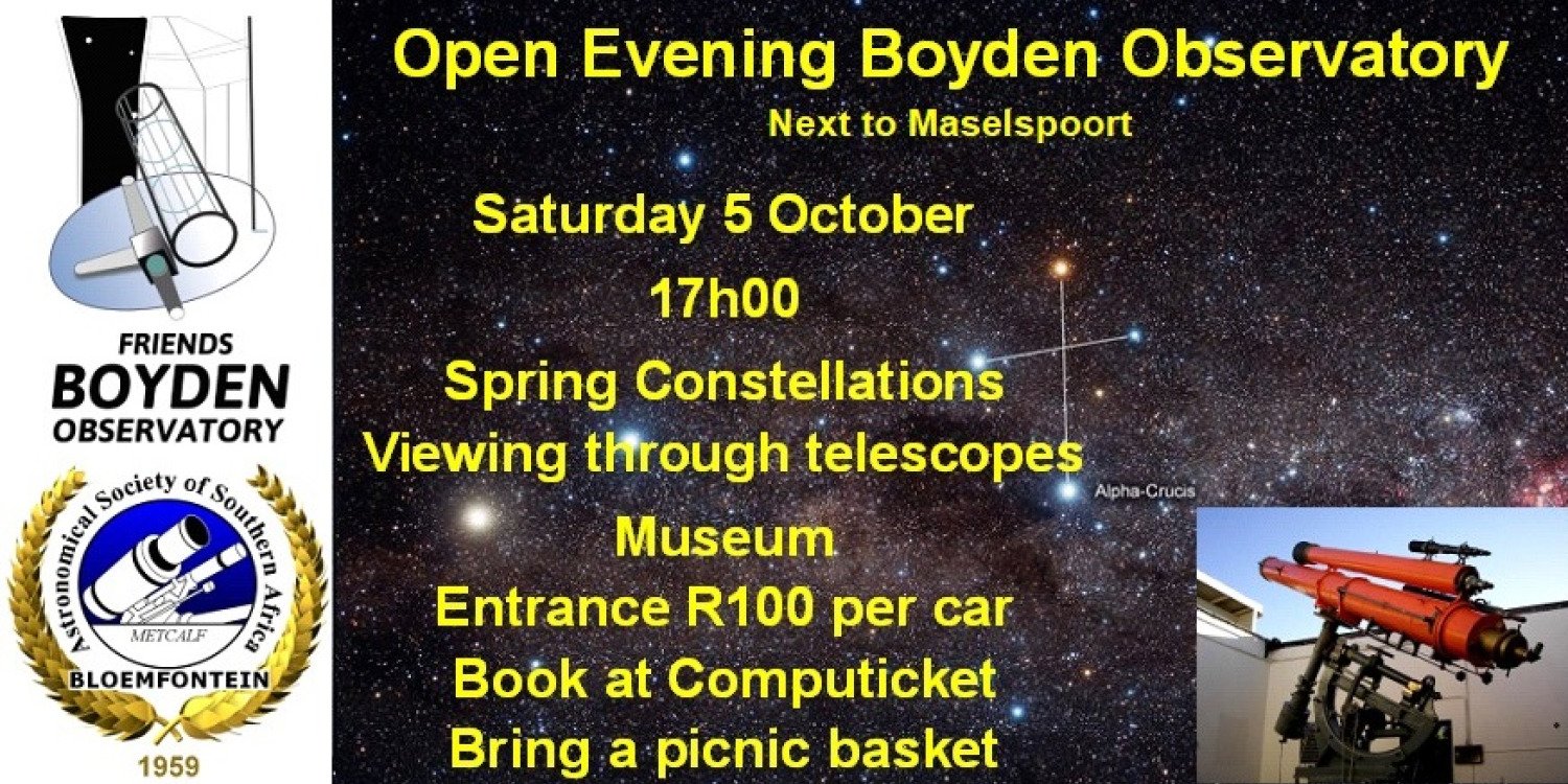 Boyden Observatory Open Evening 5 Oct