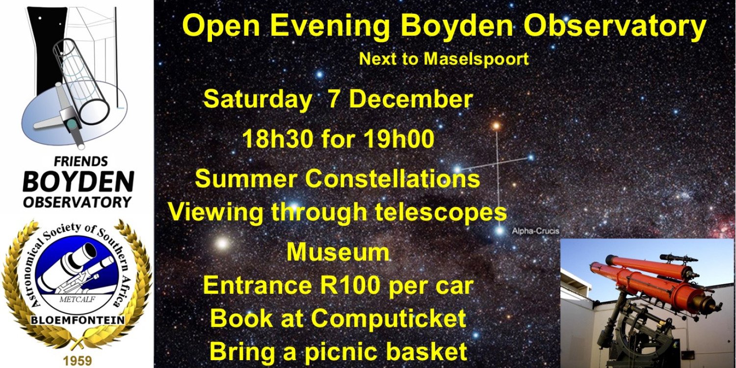 Open evening Boyden Observatory