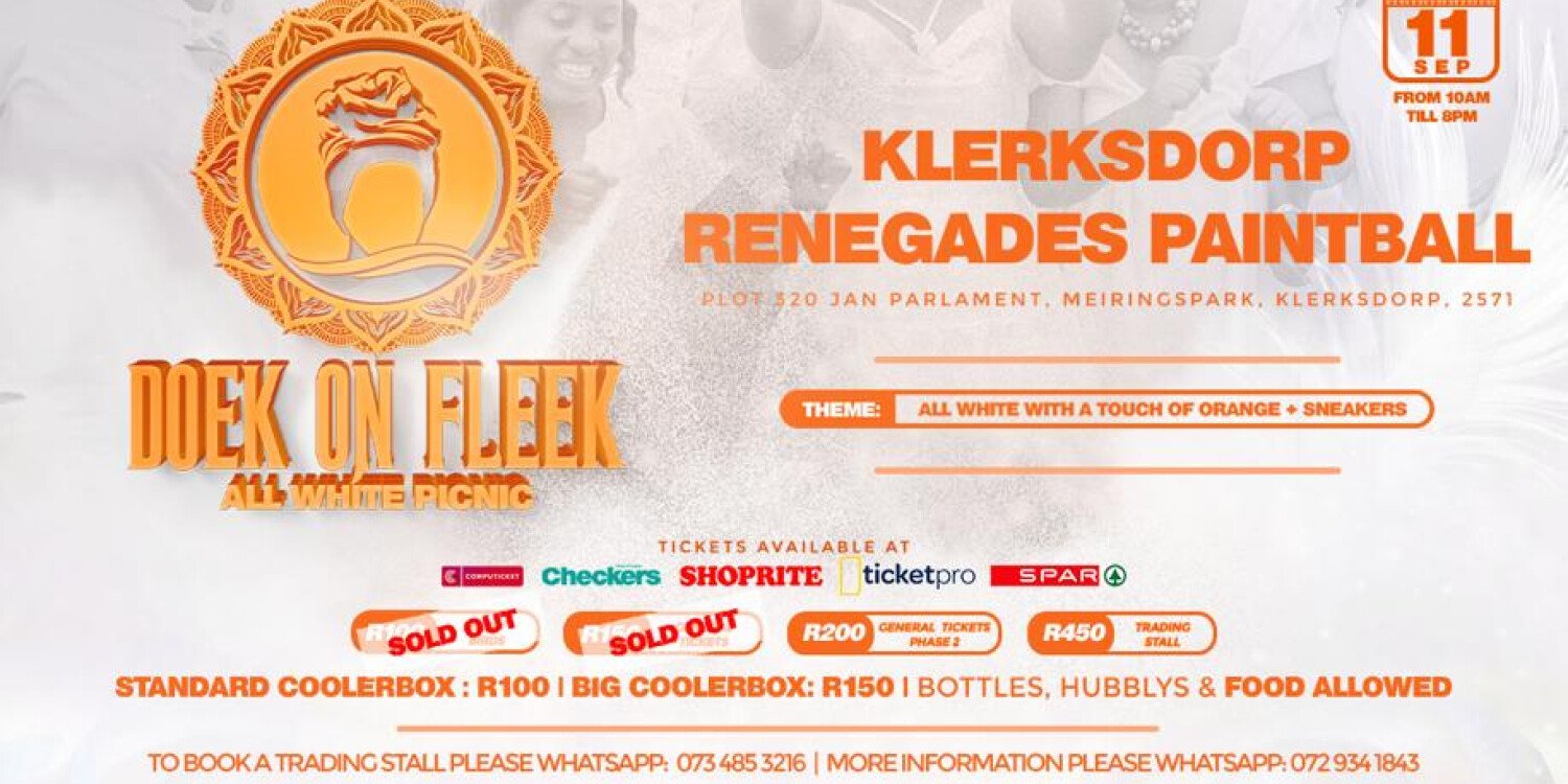 Doek On Fleek All White Picnic Klerksdorp
