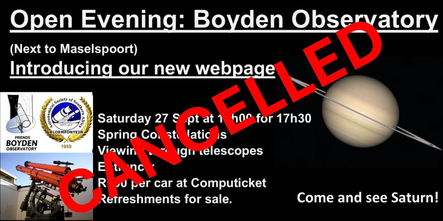 Open Evening at Boyden Observatory