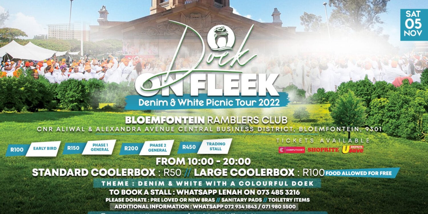 Doek On Fleek Demin & White Picnic Bloemfontein