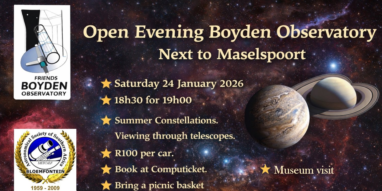 Boyden Observatory Open Evening Summer Constellations 24 Jan