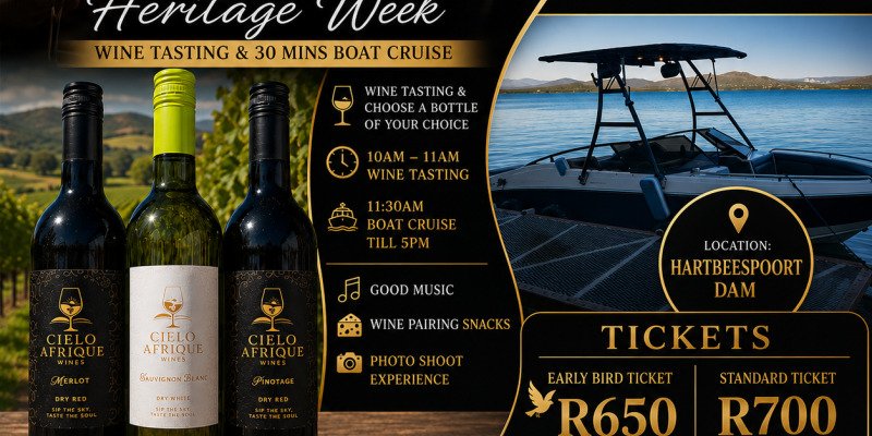 WINE TASTING AND BOAT CRUISE (Cielo Afrique Wines)