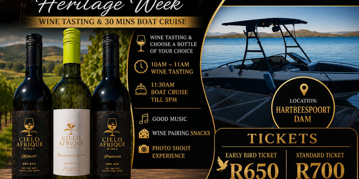 WINE TASTING AND BOAT CRUISE (Cielo Afrique Wines)