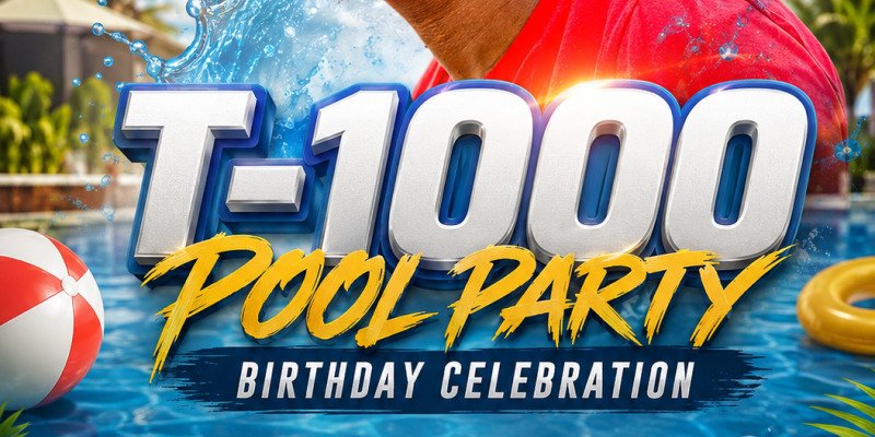 T-1000 pool party birthday celebration 