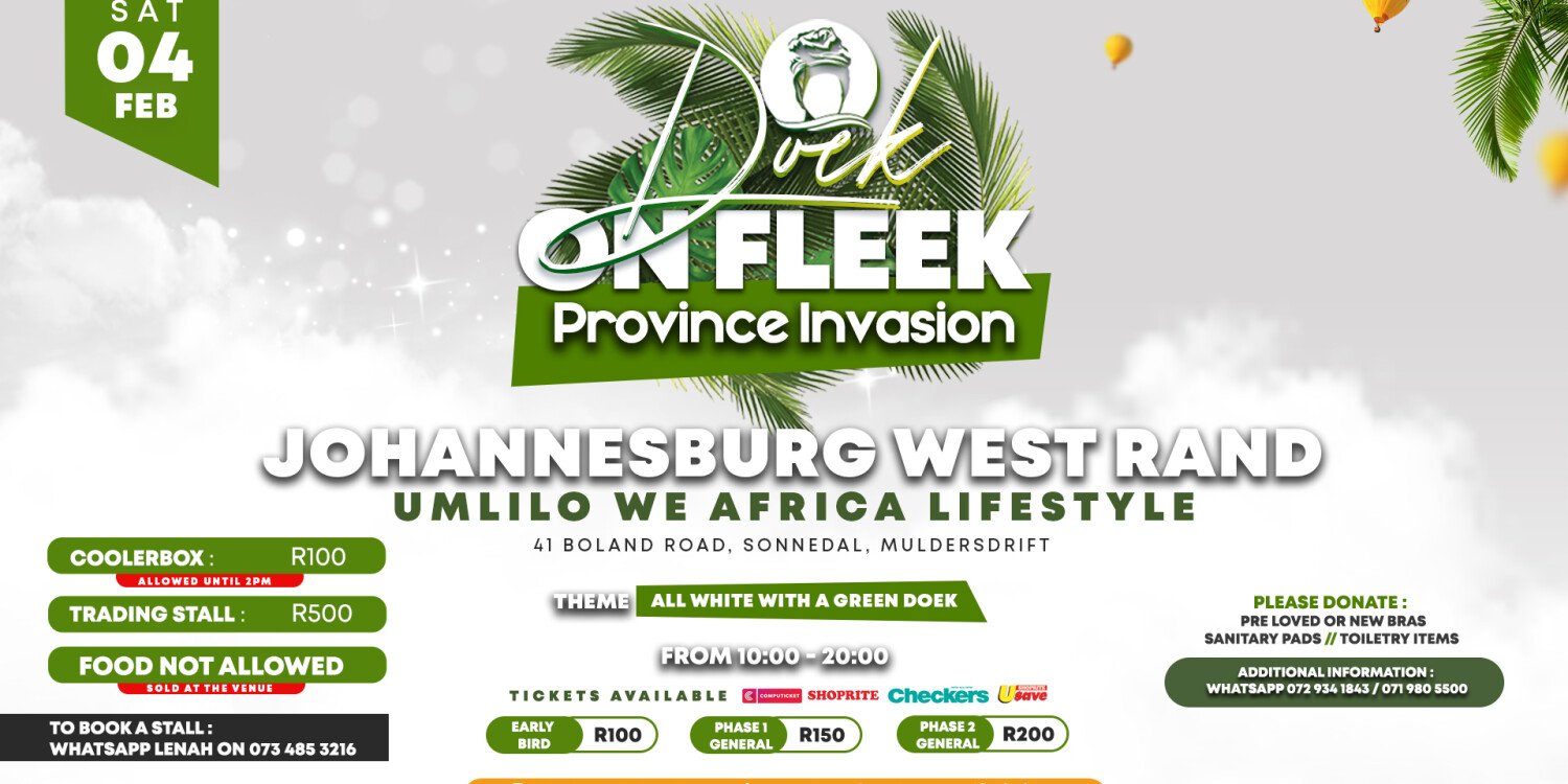 Doek On Fleek All White+Green Doek Picnic - JHB 